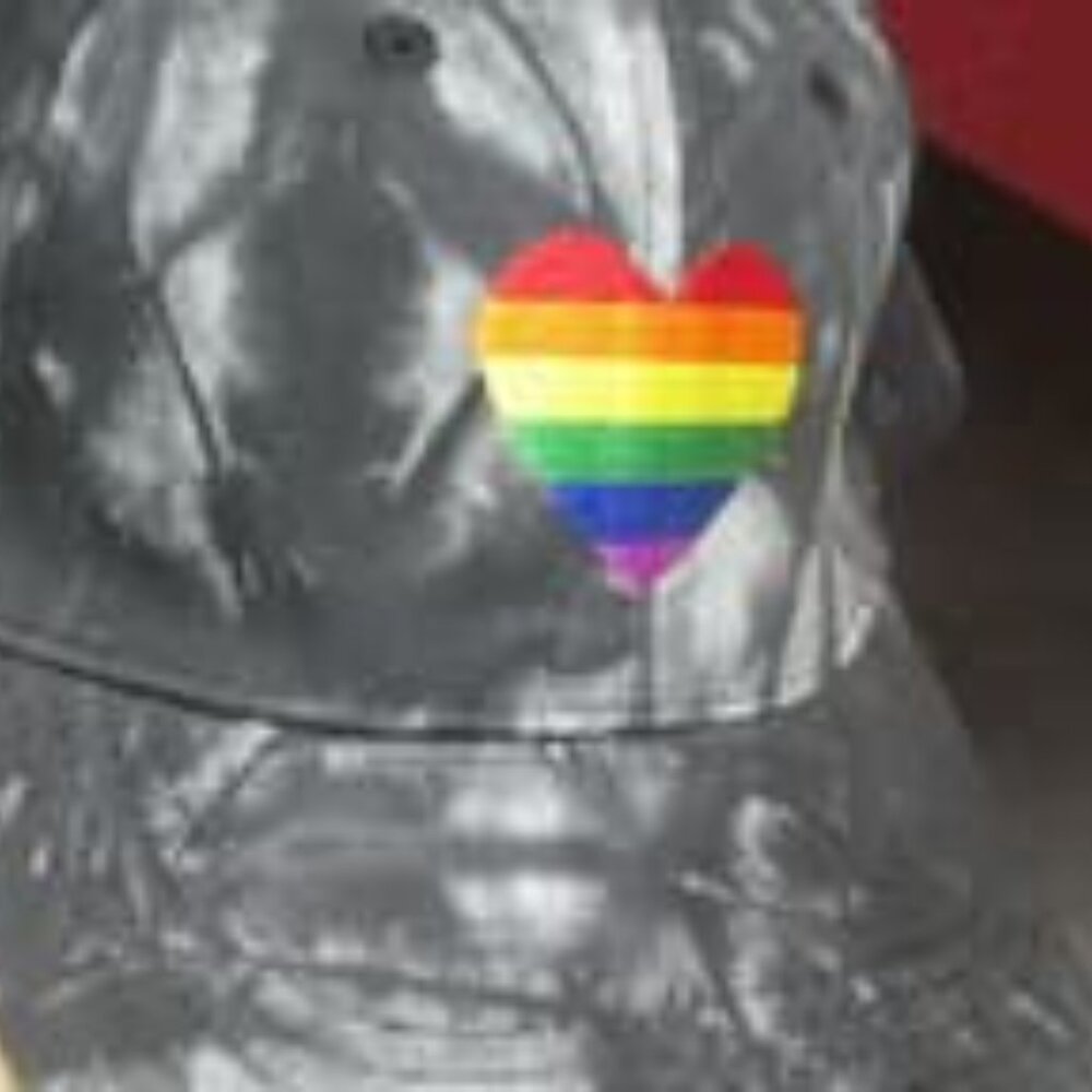 Rainbow heart Pride Baseball Cap Tye Dye by Sally Hansen - Picture 4 of 5